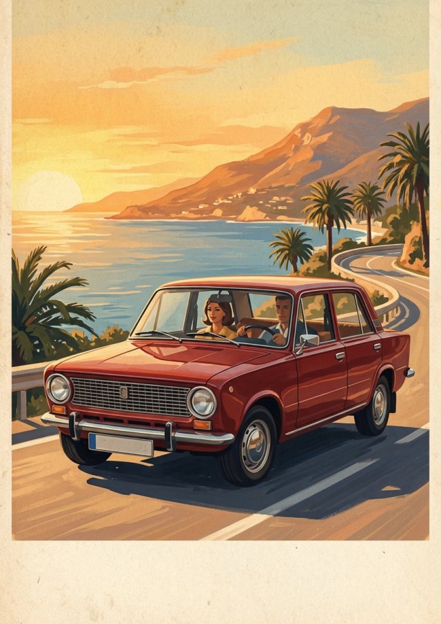 Retro Reklam Afişi stilinde örnek portre