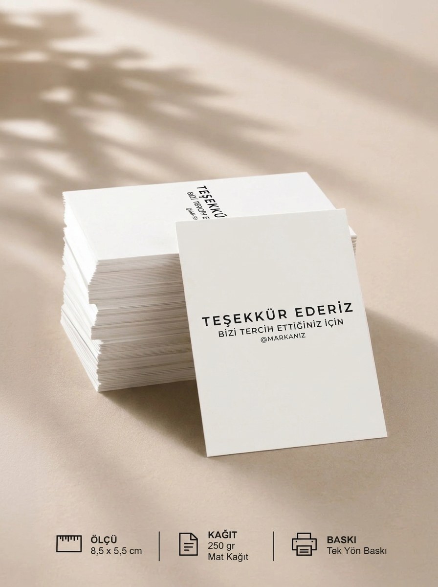 Minimal Teşekkür Kartı