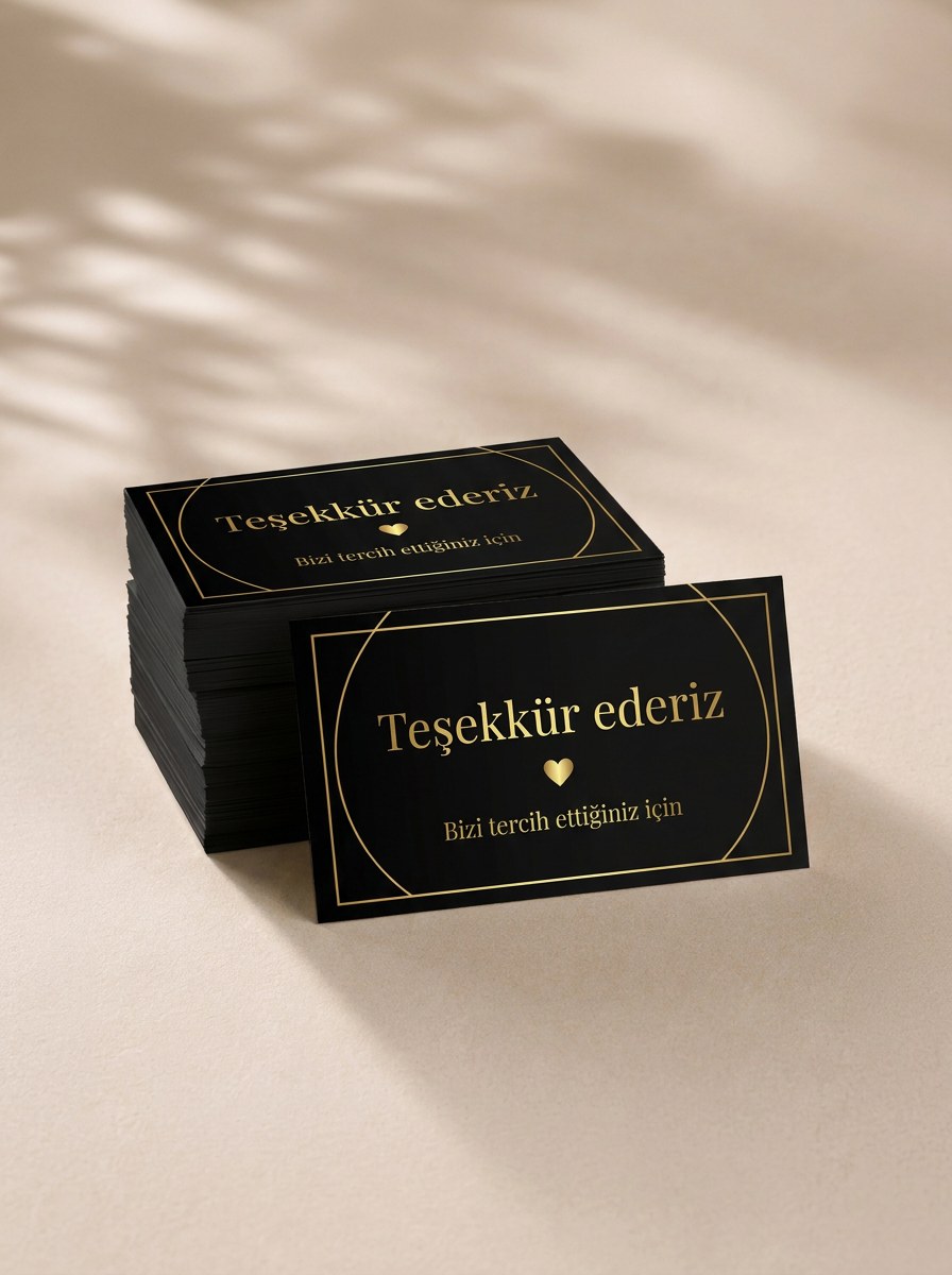 "Teşekkür ederiz" Teşekkür Kartı 8×5 cm – Lüks fotoğraf 1