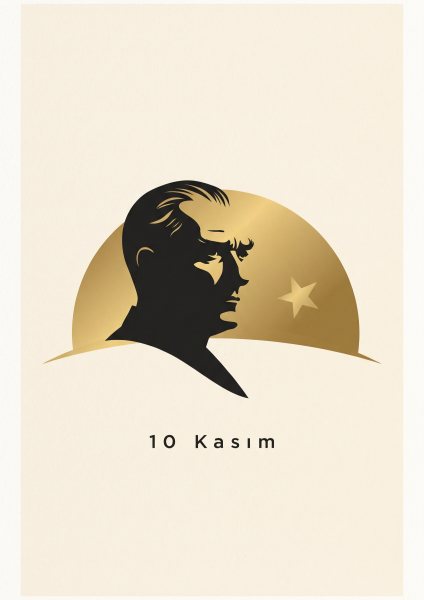 10 Kasım Anma Posteri – Minimal Duvar Tablosu duvarda gerçek ölçek