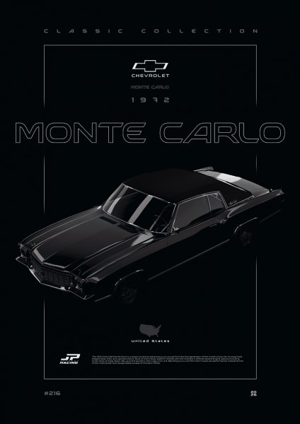 1972 Chevrolet Monte Carlo Araba Posteri – Duvar Tablosu