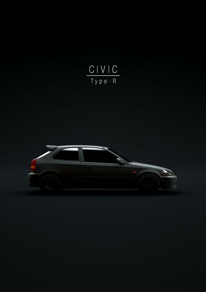 1997 Civic Type R Araba Posteri – Duvar Tablosu poster görseli