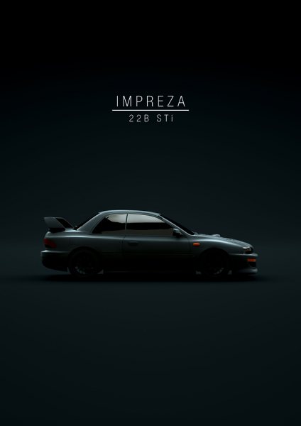 1998 Impreza 22B STi Araba Posteri – Duvar Tablosu duvarda gerçek ölçek