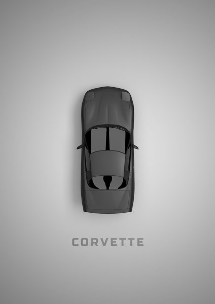 2002 Corvette C5 Araba Posteri – Duvar Tablosu duvarda gerçek ölçek