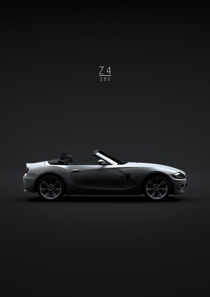 2003 BMW Z4 E85 Araba Posteri – Duvar Tablosu duvarda gerçek ölçek