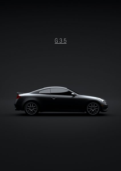 2006 Infiniti G35 Coupe Araba Posteri – Duvar Tablosu duvarda gerçek ölçek