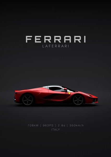 2013 Ferrari Laferrari Araba Posteri – Duvar Tablosu duvarda gerçek ölçek
