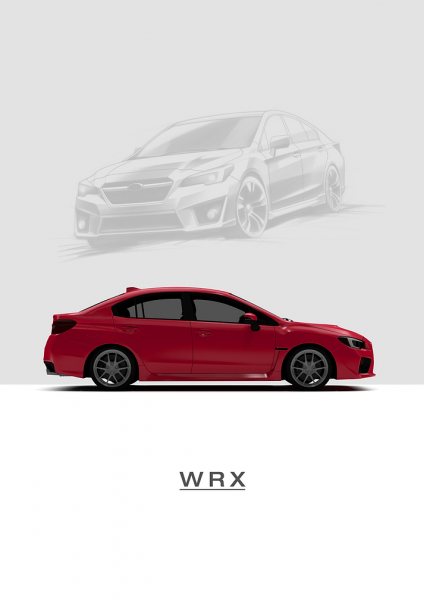 2015 Subaru WRX Red Araba Posteri – Duvar Tablosu