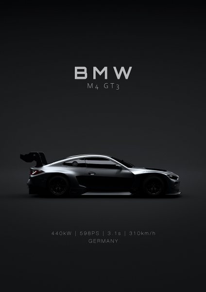 2022 BMW M4 GT3 Araba Posteri – Duvar Tablosu