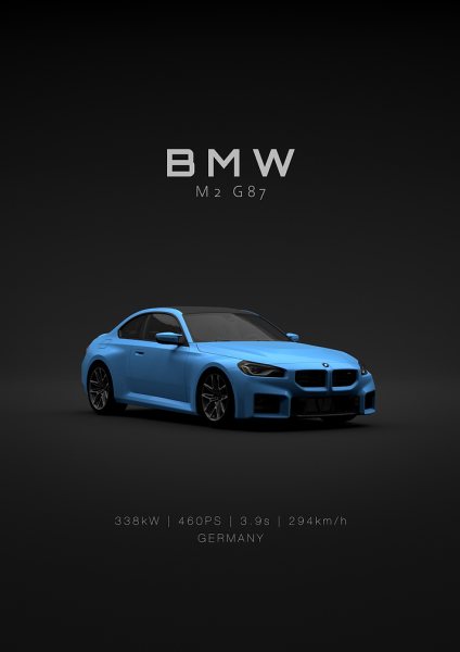 2023 BMW M2 G87 Front - Specs Araba Posteri – Duvar Tablosu