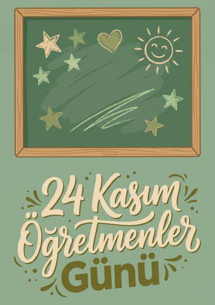24 Kasım Öğretmenler Günü Posteri – Tipografi Duvar Tablosu poster görseli