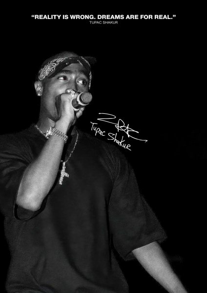 2Pac Müzik Posteri – Duvar Tablosu duvarda gerçek ölçek