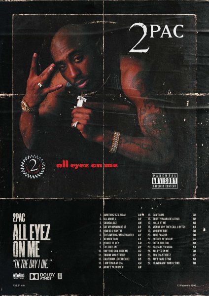 2Pac Müzik Posteri – Duvar Tablosu duvarda gerçek ölçek