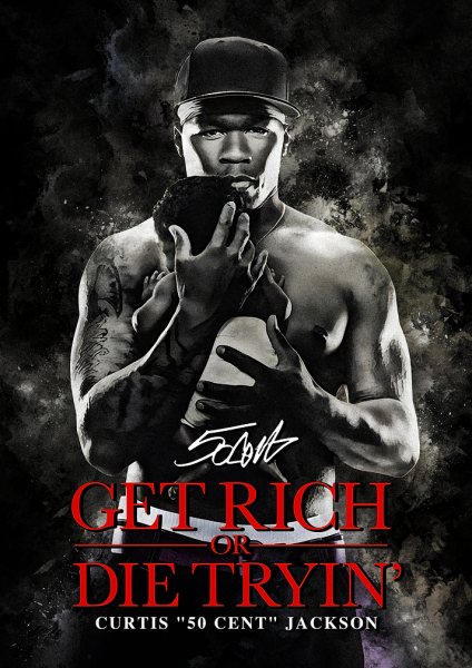 50 Cent Müzik Posteri – Duvar Tablosu duvarda gerçek ölçek