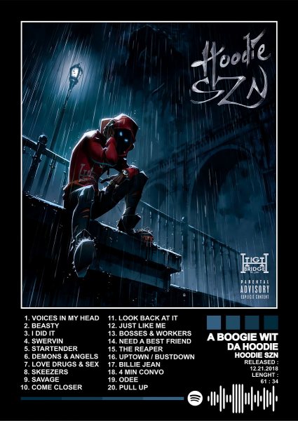 A Boogie Wit Da Hoodie - Hoodie SZN Müzik Posteri – Duvar Tablosu duvarda gerçek ölçek
