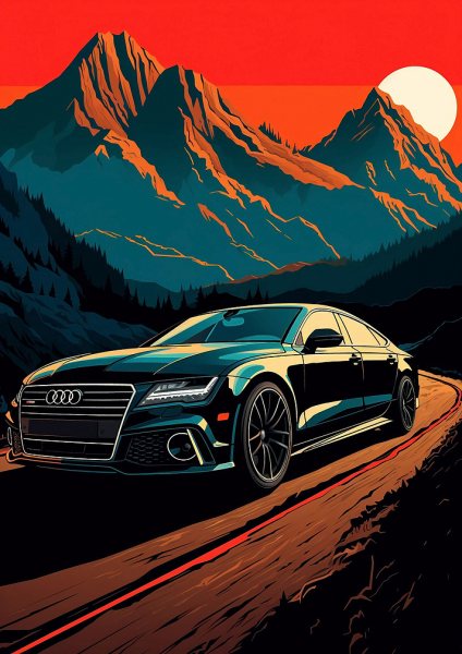 A car Audi A7 Araba Posteri – Duvar Tablosu duvarda gerçek ölçek