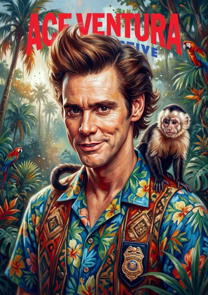 Ace Ventura Pet Detective Jungle Portrait Film Posteri – Duvar Tablosu