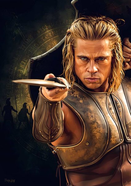 Achilles from Troy Digital Portrait Film Posteri – Duvar Tablosu duvarda gerçek ölçek