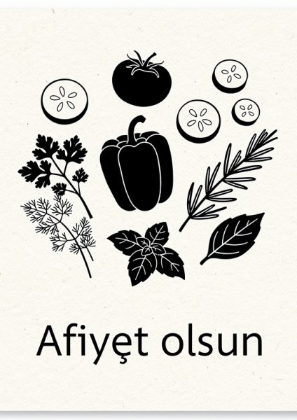 Afiyet Olsun Posteri – Minimal Duvar Tablosu duvarda gerçek ölçek