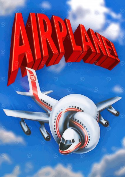 Airplane 1980 Film Posteri – Duvar Tablosu duvarda gerçek ölçek