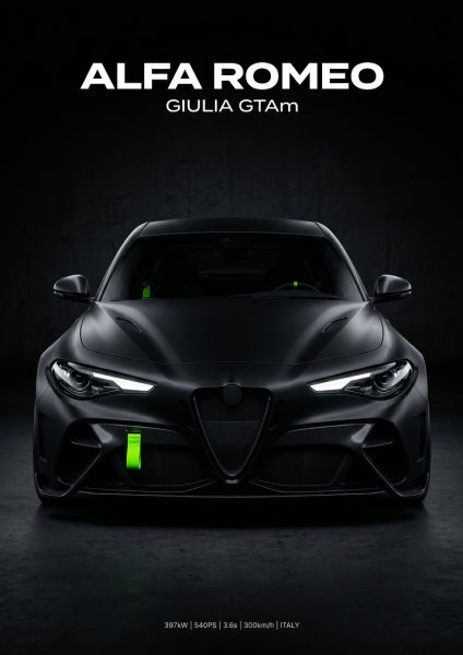 Alfa Romeo Giulia GTAm Araba Posteri – Duvar Tablosu duvarda gerçek ölçek