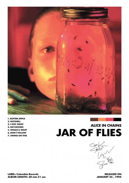 Alice In Chains Jar of Flies Müzik Posteri – Duvar Tablosu duvarda gerçek ölçek