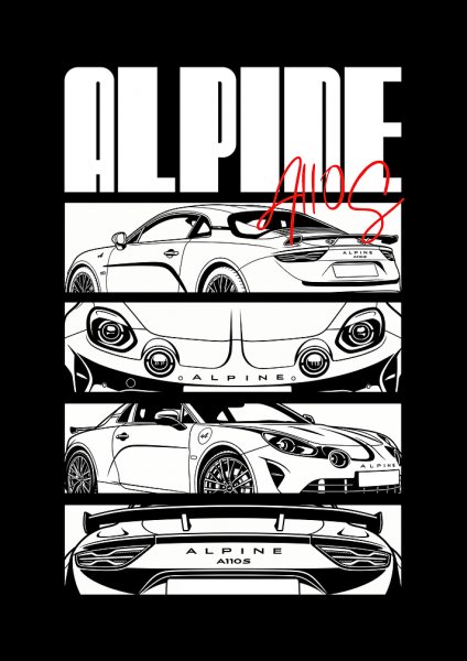 Alpine A110S Car Araba Posteri – Duvar Tablosu duvarda gerçek ölçek