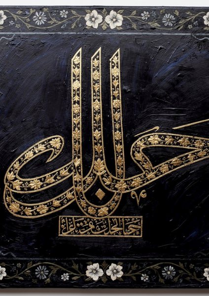 Altın Varaklı Tuğra Posteri – Yağlı boya Duvar Tablosu