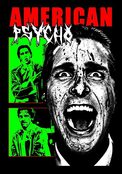 American Psycho Patrick Bateman Graphic Print Film Posteri – Duvar Tablosu duvarda gerçek ölçek