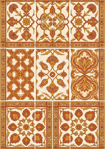 Anadolu Desenleri Posteri – Çini Duvar Tablosu