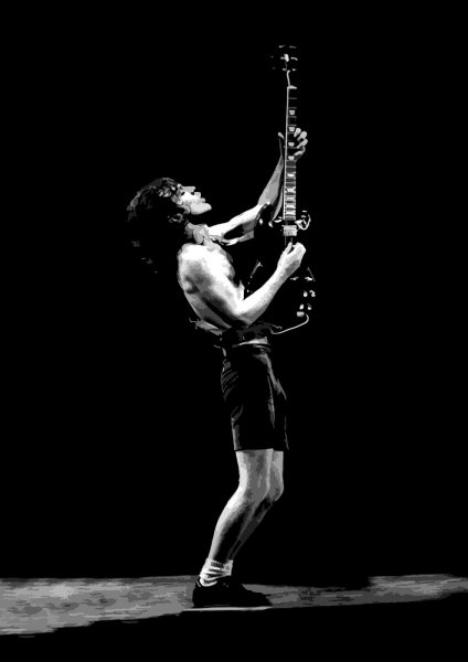 Angus Young Müzik Posteri – Duvar Tablosu duvarda gerçek ölçek