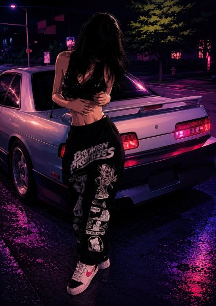 Anime Girl Standing by JDM Car Araba Posteri – Duvar Tablosu poster görseli
