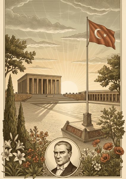 Anıtkabir Posteri – Gravür / botanik Duvar Tablosu duvarda gerçek ölçek