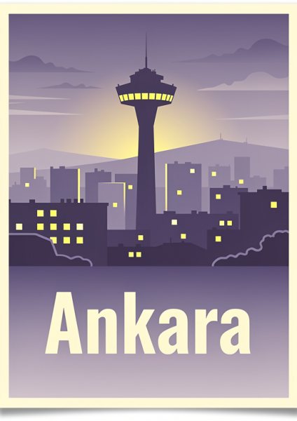 Ankara Silueti Posteri – Seyahat afişi Duvar Tablosu poster görseli