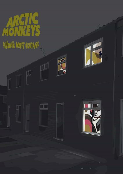 Arctic Monkeys Favourite Worst Nightmare Album Art Müzik Posteri – Duvar Tablosu duvarda gerçek ölçek