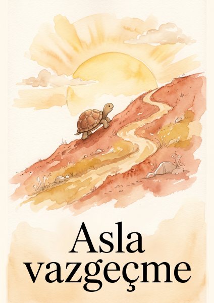 Asla Vazgeçme Sınıf Posteri – Suluboya Duvar Tablosu