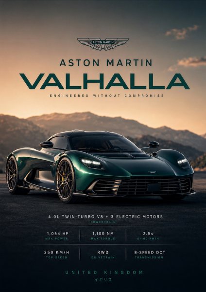 Aston Martin Valhalla Supercar Araba Posteri – Duvar Tablosu