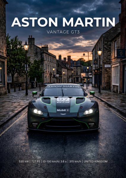 Aston Martin Vantage GT3 on Street Araba Posteri – Duvar Tablosu poster görseli
