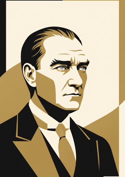 Atatürk Portresi Posteri – Minimal Duvar Tablosu