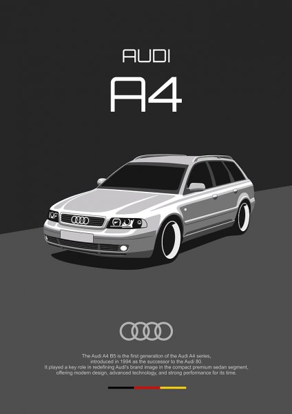 Audi A4 B5 Araba Posteri – Duvar Tablosu