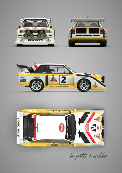 Audi Quattro S1 Araba Posteri – Duvar Tablosu duvarda gerçek ölçek