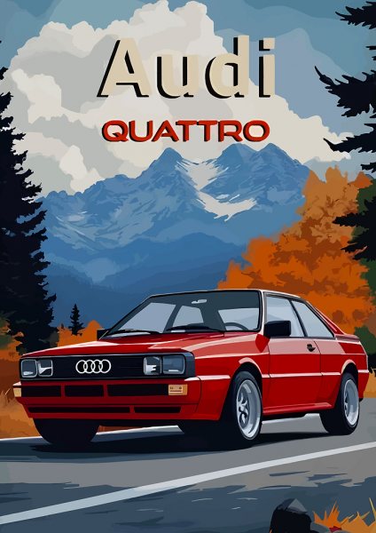Audi Quattro Vintage Araba Posteri – Duvar Tablosu