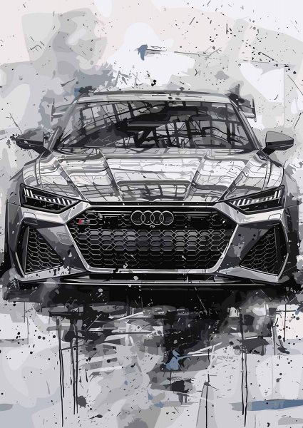 Audi RS6 Avant Watercolor Araba Posteri – Duvar Tablosu poster görseli