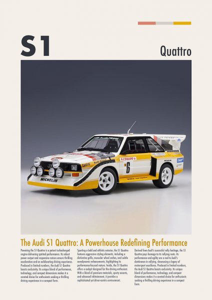 Audi S1 Quattro Araba Posteri – Duvar Tablosu duvarda gerçek ölçek