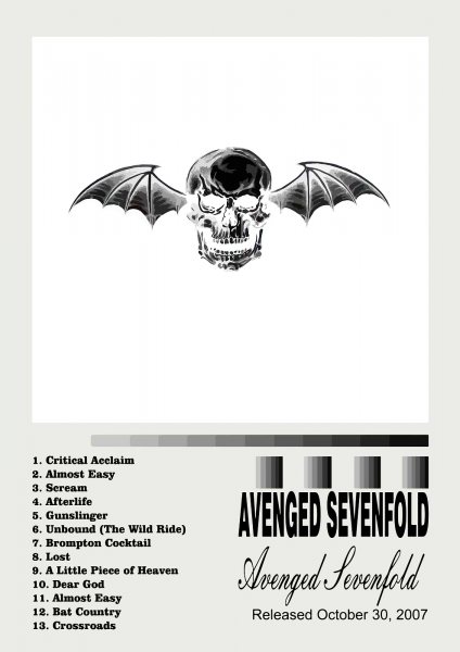 Avenged Sevenfold Album Cover Müzik Posteri – Duvar Tablosu