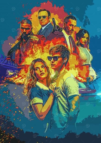 Baby Driver Film Posteri – Duvar Tablosu duvarda gerçek ölçek
