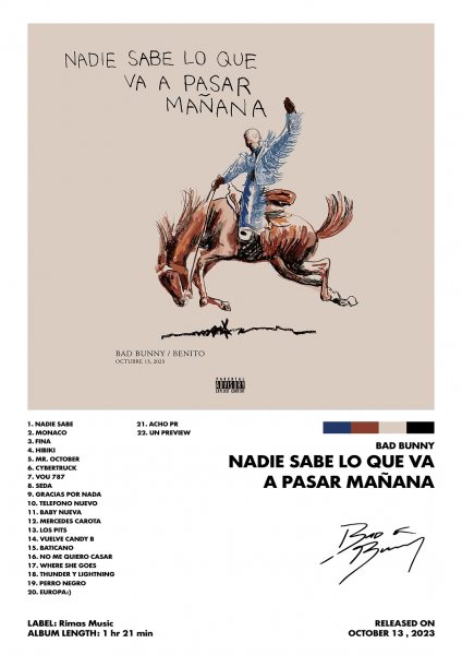 Bad Bunny Album Müzik Posteri – Duvar Tablosu duvarda gerçek ölçek