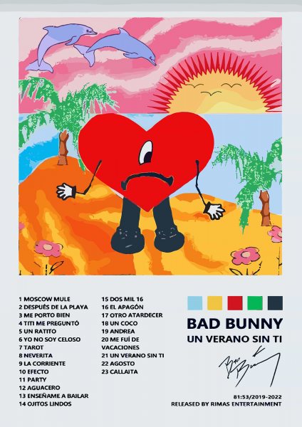 Bad Bunny Un Verano Sin Ti Album Müzik Posteri – Duvar Tablosu poster görseli