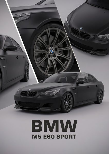 balck sleek art M5 E60 Sport Araba Posteri – Duvar Tablosu