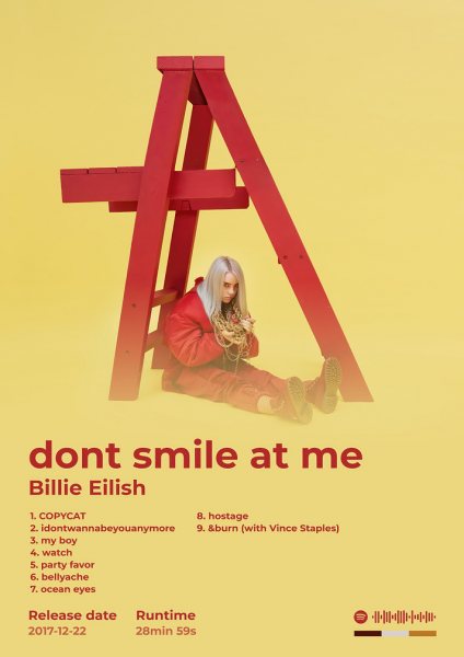 Billie Eilish - Dont Smile At Me Müzik Posteri – Duvar Tablosu